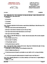 Đề kiểm tra học kì 1 môn Lịch sử 9 - Năm học 2021-2022 - Mã đề gốc